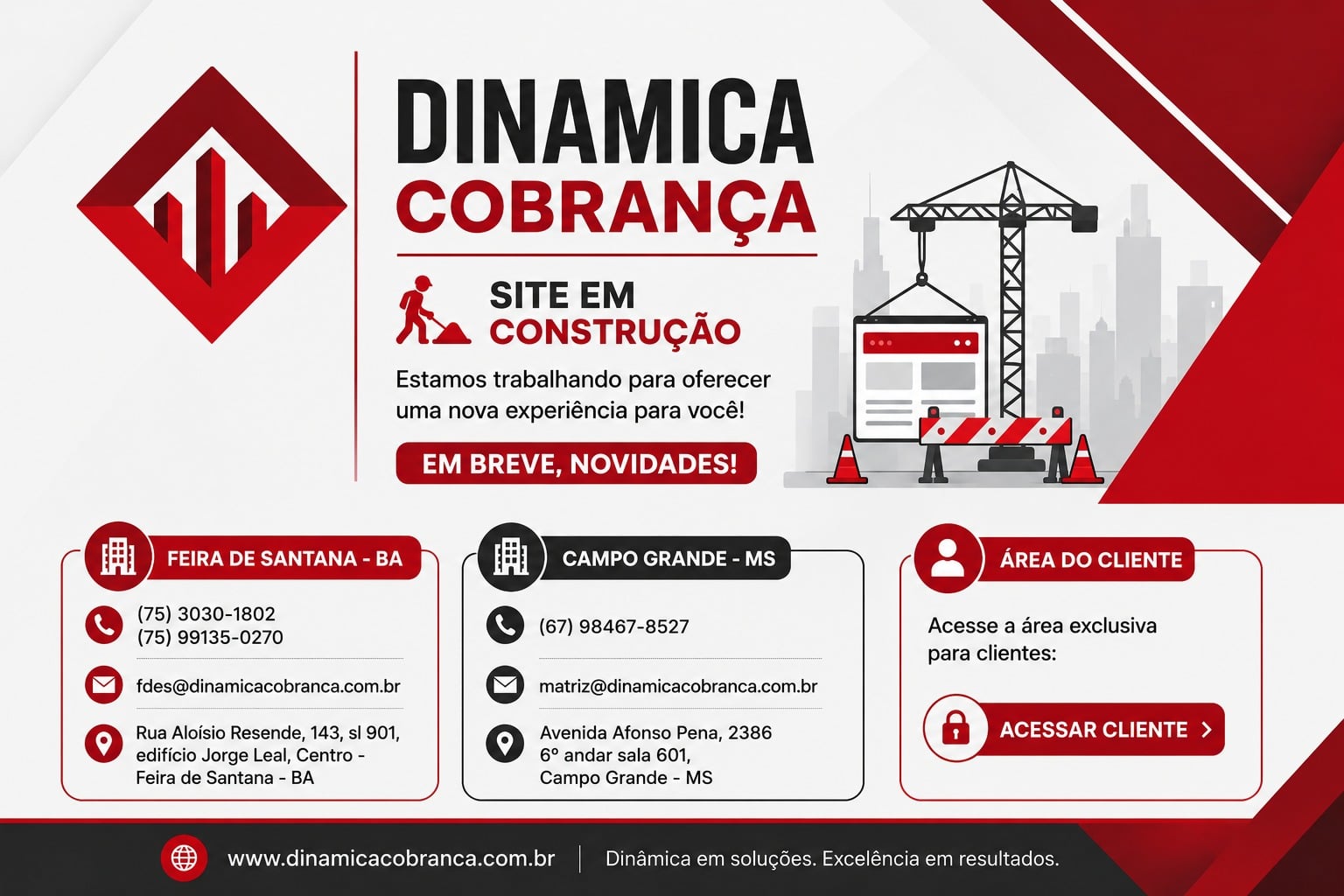 Dinâmica Cobrança — Site em Construção